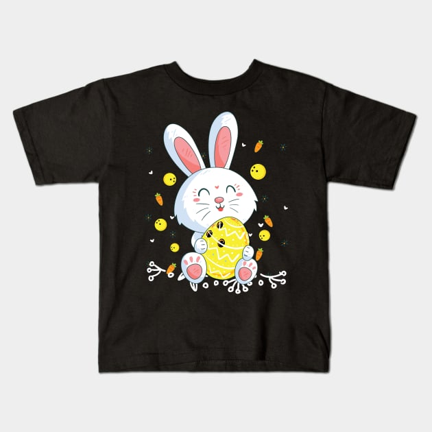 Cute Rabbit Love Bowling Costume Gift Kids T-Shirt by Ohooha